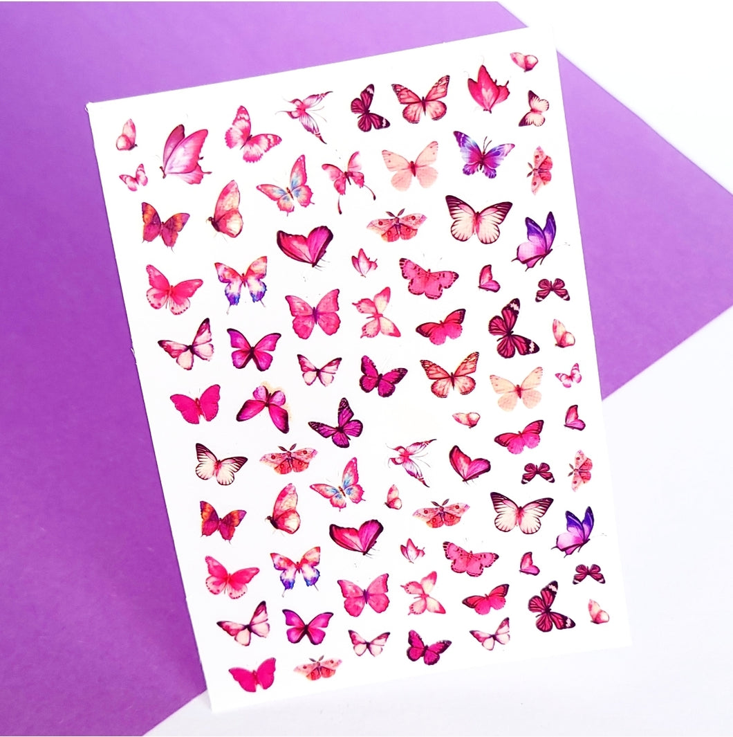Pink Buttleflies Stickers