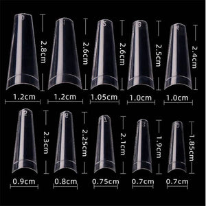 Coffin Clear Nails Tips 500 Pc